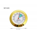 Higrometr analogowy 921440 do humidora, okrągły, metalowy, złoty, d=4.3 cm
