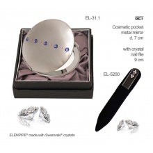 Lusterko EL-31.1 "Line Violet Rose" + Pilnik EL-5200 "Light Violet" ze Swarovski® crystals 9 cm
