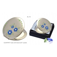 Lusterko kosmetyczne EL-15 "Flowers II Blue" ze  Swarovski® crystals