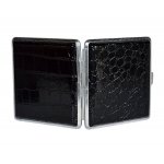 Papierośnica 5-9044 Ophone PVC/metal, 80 mm, czarny/kroko 10 x 9.5 cm