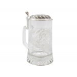 Artina kufel do piwa 93337 "Ryby" cyna/szkło, 425 ml, 18 cm