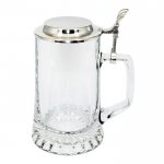 Artina kufel do piwa 93363 "Flachdeckel" cyna/szkło, 425 ml, 18 cm