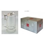 Artina kufel do piwa 93363 "Flachdeckel" cyna/szkło, 425 ml, 18 cm
