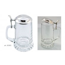 Artina kufel do piwa 93363 "Flachdeckel" cyna/szkło, 425 ml, 18 cm