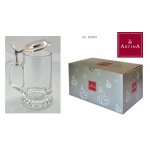 Artina kufel do piwa 93363 "Flachdeckel" cyna/szkło, 425 ml, 18 cm