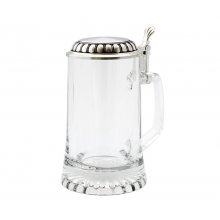 Artina kufel do piwa 93367 "Rollendeckel" cyna/szkło, 425 ml, 18 cm