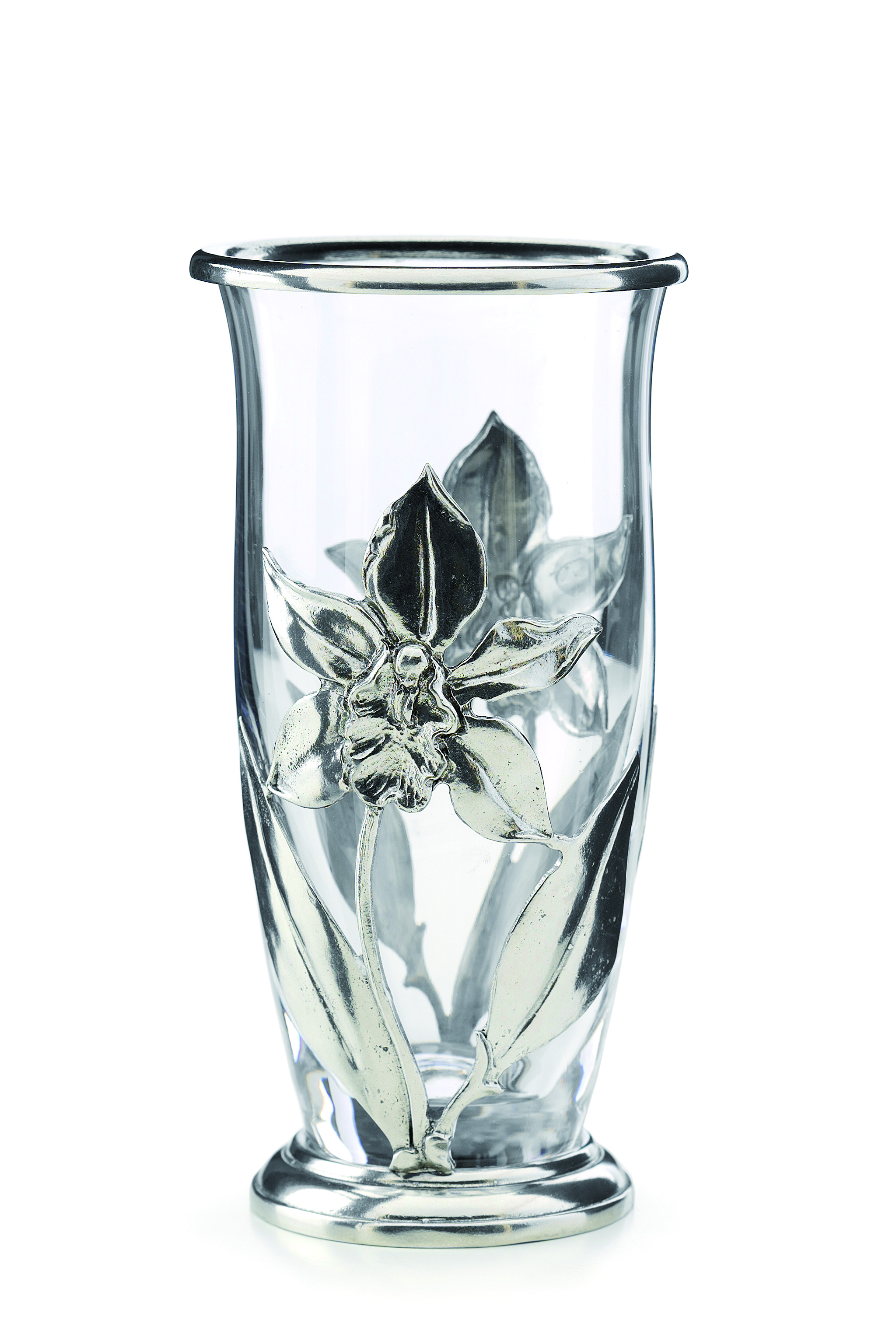 Artina wazon 61105 "Orchidea" szkło/cyna, 25 cm