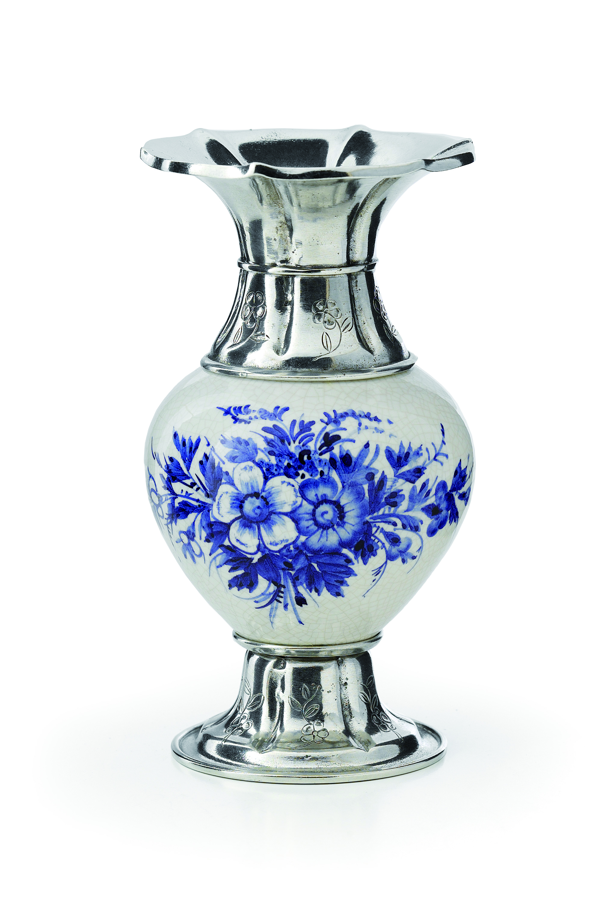 Artina wazon 61110 "Kwiaty" ceramika/cyna, 20.5 cm