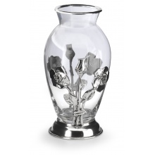 Artina wazon 61114 "Duże róże" szkło/cyna, 28.5 cm