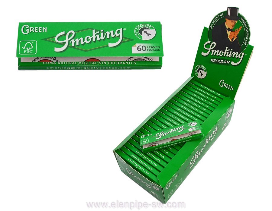 Bibułki do papierosów SP-1007 Smoking Green 70 mm, 60 szt./op.