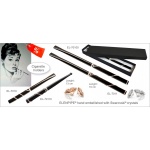 Cygarniczka EL-7010 "White Serpentine" 13 cm, ze Swarovski® crystals