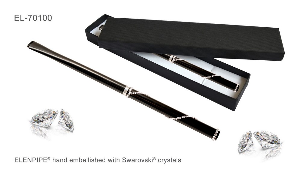 Cygarniczka EL-70100 "White Serpentine" 19 cm, ze Swarovski® crystals
