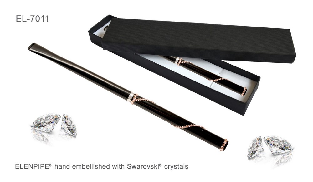 Cygarniczka EL-7011 "Beige Serpentine" 19 cm, ze Swarovski® crystals