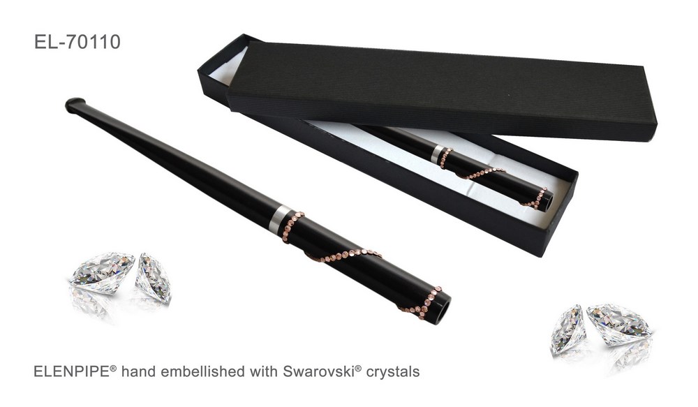 Cygarniczka EL-70110 "Beige Serpentine" 13 cm, ze Swarovski® crystals