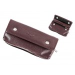 Etui na 2 fajki 842011 eko-skóra, brązowe, 16x8 cm, a\'la kroko