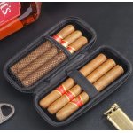 Etui na 2 fajki i akcesorii polimerowy czarny karbon kieszeń na tytoń, 11x21 cm