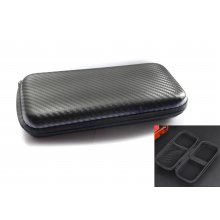 Etui na 2 fajki i akcesorii polimerowy czarny karbon kieszeń na tytoń, 11x21 cm