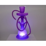 Fajka wodna 0230470 "LED" purpurowa, szkło, 1 wąż, 35 cm, baza ledowa, pilot w zestawie