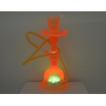 Fajka wodna 0230472 "LED" pomarańczowa, szkło, 1 wąż, 35 cm, baza ledowa, pilot w zestawie.