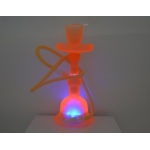 Fajka wodna 0230472 "LED" pomarańczowa, szkło, 1 wąż, 35 cm, baza ledowa, pilot