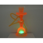 Fajka wodna 0230472 "LED" pomarańczowa, szkło, 1 wąż, 35 cm, baza ledowa, pilot