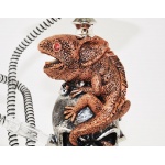 Fajka wodna 0230541 "Kameleon" srebrny/brąz, 2 wężę, 35 cm.