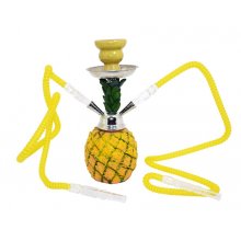Fajka wodna 0230675 "Ananas" żółta, ceramika/plastik, 2 węże, 30 cm