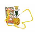 Fajka wodna 0230675 "Ananas" żółta, ceramika/plastik, 2 węże, 30 cm