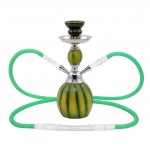 Fajka wodna 0230676 "Arbuz" zielona, ceramika/plastik, 2 węże, 30 cm