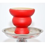 Fajka wodna 0230735 czerwona "Skała", ceramika/aluminium, 2 węże 27 cm.