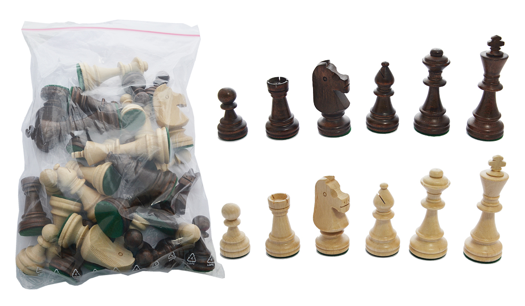 Figury szachowe 316801 N6 drewniane, brązowe