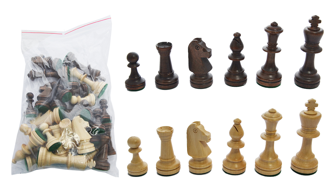 Figury szachowe 3184 N5 drewniane, brązowe