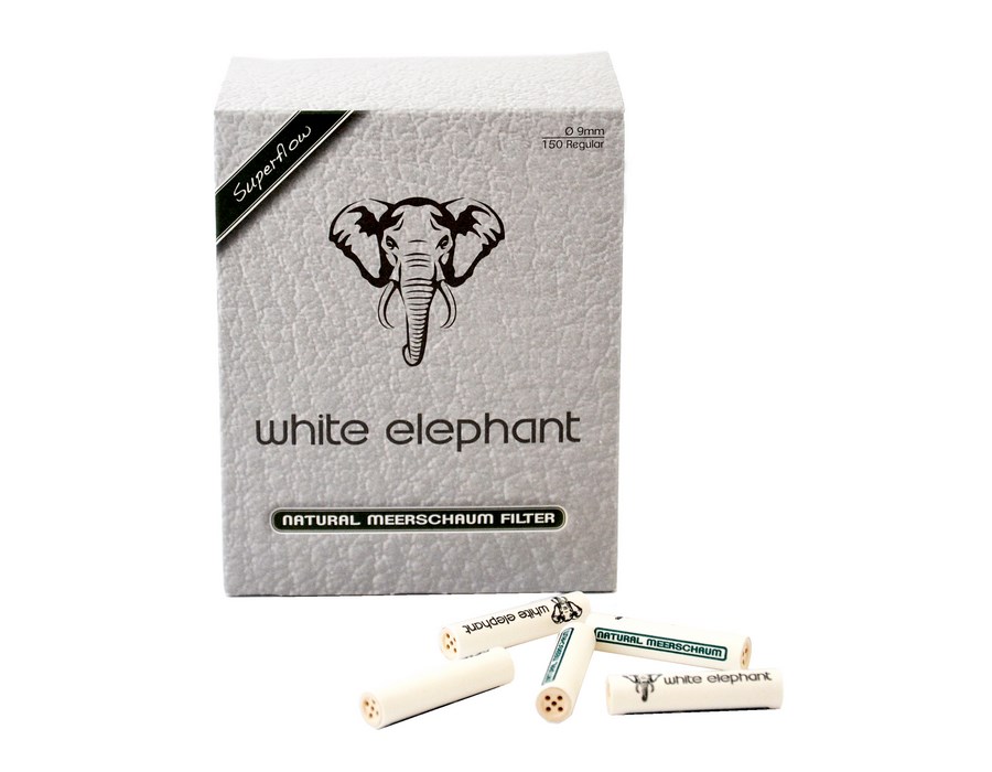 Filtry fajkowe 050281 White Elephant, z pianką morską, ceramiczne, 9 mm, 150 szt. 