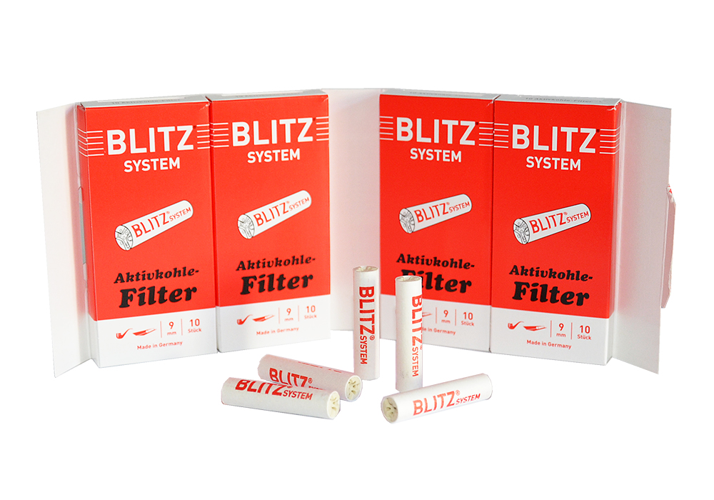 Filtry fajkowe Blitz 80140 ceramika/węgiel 9 mm, 40 szt./op.