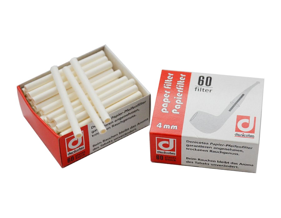 Filtry fajkowe papierowe 10144 (640010) Denicotea, 4 mm, 60 szt./op.