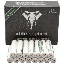 Filtry fajkowe 050652 (640070) White Elephant, Aktivkohle, węgiel/ceramika, 9 mm, 40 szt