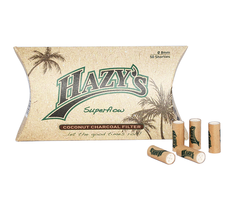 Filtry do papierosów/lufek Hazy\'s 640930 ceramiczne stopery, z węglem kokosowym 8 mm, 50 szt./op.