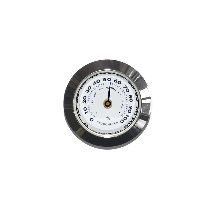 Higrometr analogowy 921060 do humidora 920040, metal/plastik, d=2 cm srebrny