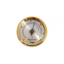 Higrometr analogowy 921190 do humidora okrągły, złoty, d=3.5 cm
