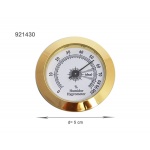 Higrometr analogowy 921430 do humidora, metal/plastik, d=5 cm złoty, okrągły