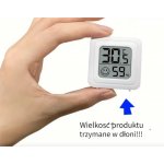 Higrometr cyfrowy 9213801 do humidora, plastik 4.4x4.4 cm prostokątny, biały