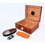 Humidor 0259500 na 15-20 cygar, cedr, brązowy, z zestawem akcesorii.