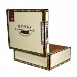 Humidor 09024 (920200) na 35-50 cygar, MDF/cedrowy fornir, beżowy wraz z wzorem 26x22x12 cm