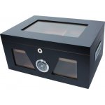 Humidor 09059 na 100 cygar, cedr/szkło, czarny 38x26.5x18 cm