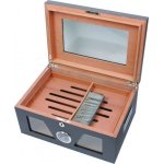 Humidor 09059 na 100 cygar, cedr/szkło, czarny 38x26.5x18 cm