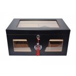 Humidor 09059 na 100 cygar, cedr/szkło, czarny 38x26.5x18 cm