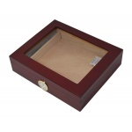 Humidor 09410 na 12 cygar, cedr/szkło, bordowy, 26x22x6.7 cm