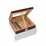 Humidor 09410 na 12 cygar, cedr/szkło, bordowy, 26x22x6.7 cm