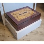 Humidor 09414 na 12 cygar, cedr/fornir, brązowy/INKRUSTACJA 28.5x21 cm