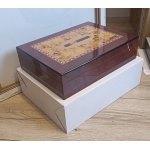 Humidor 09414 na 12 cygar, cedr/fornir, brązowy/INKRUSTACJA 28.5x21 cm